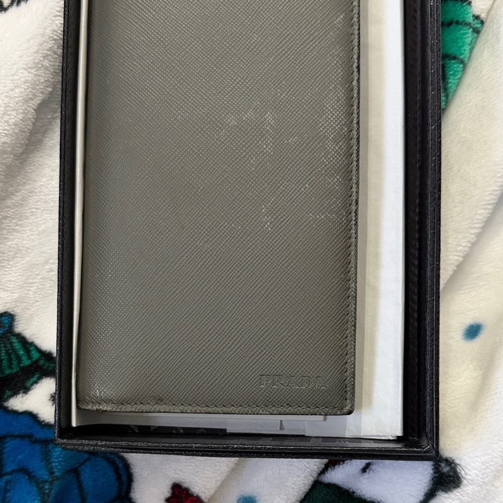Prada Charcoal Leather Wallet